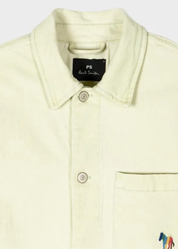 Paul Smith Coats and Jackets 039Broad Stripe Zebra039 Logo Work Jacket Green 8211 Mens