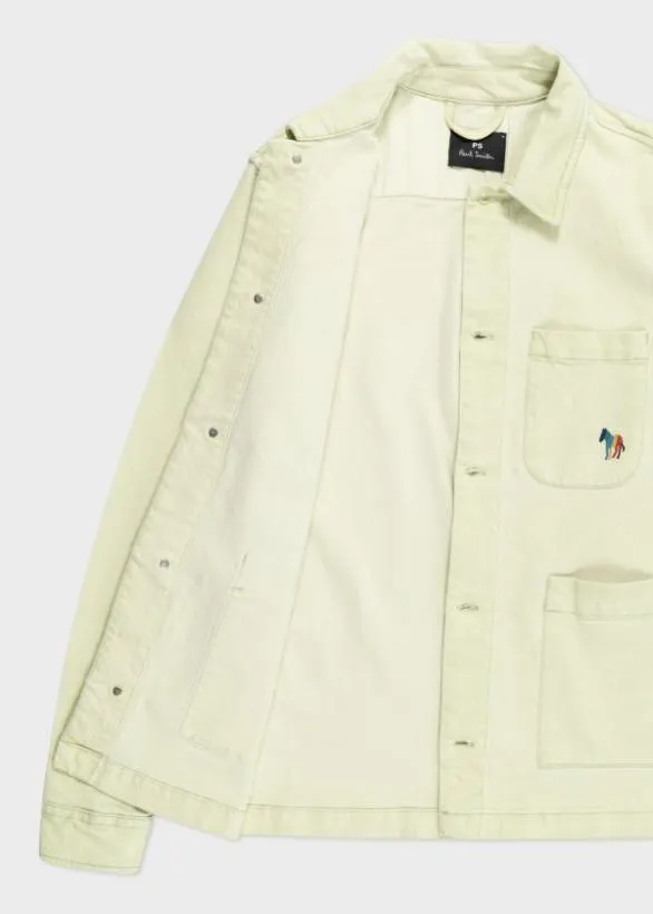Paul Smith Coats and Jackets 039Broad Stripe Zebra039 Logo Work Jacket Green 8211 Mens