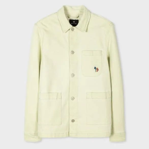 Paul Smith Coats and Jackets 039Broad Stripe Zebra039 Logo Work Jacket Green 8211 Mens