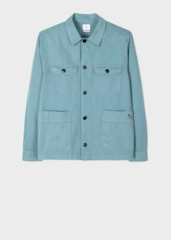 Paul Smith Coats and Jackets 039Broad Stripe Zebra039 Work Jacket Teal 8211 Mens