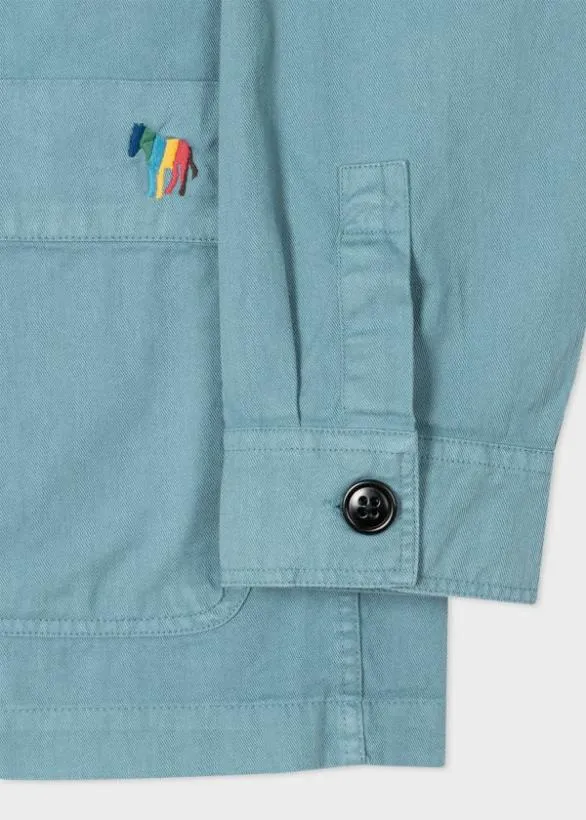 Paul Smith Coats and Jackets 039Broad Stripe Zebra039 Work Jacket Teal 8211 Mens