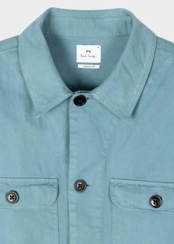 Paul Smith Coats and Jackets 039Broad Stripe Zebra039 Work Jacket Teal 8211 Mens