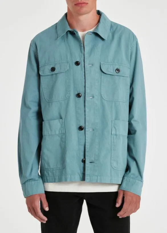 Paul Smith Coats and Jackets 039Broad Stripe Zebra039 Work Jacket Teal 8211 Mens