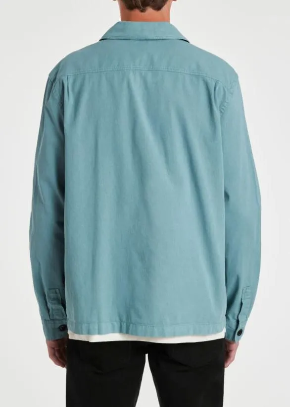 Paul Smith Coats and Jackets 039Broad Stripe Zebra039 Work Jacket Teal 8211 Mens