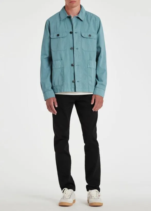 Paul Smith Coats and Jackets 039Broad Stripe Zebra039 Work Jacket Teal 8211 Mens