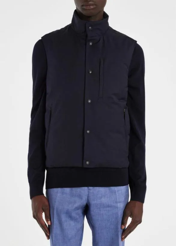 Paul Smith Coats and Jackets 039Storm System039 Wool Gilet Navy 8211 Mens