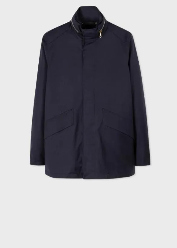 Paul Smith Coats and Jackets 039Storm System039 Wool Jacket Navy 8211 Mens