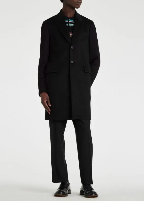 Paul Smith Coats and Jackets Cashmere Epsom Coat Black 8211 Mens