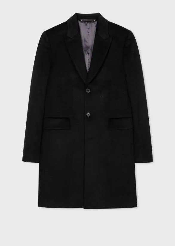 Paul Smith Coats and Jackets Cashmere Epsom Coat Black 8211 Mens