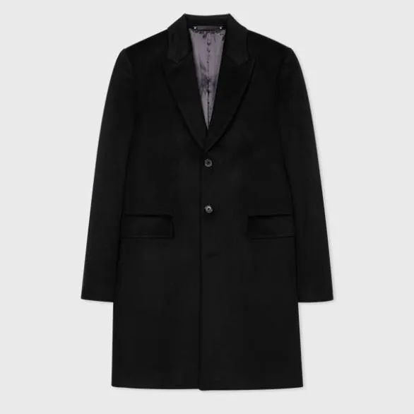 Paul Smith Coats and Jackets Cashmere Epsom Coat Black 8211 Mens