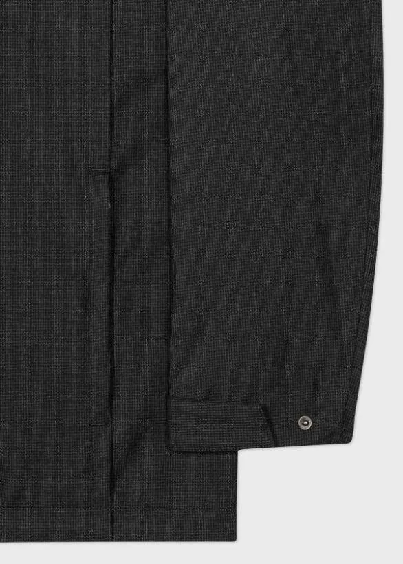 Paul Smith Coats and Jackets Houndstooth Wool Zip Jacket Grey 8211 Mens