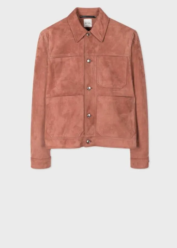 Paul Smith Coats and Jackets Suede Trucker Jacket Rust 8211 Mens