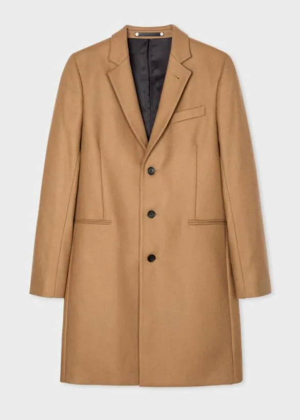 Paul Smith Coats and Jackets WoolCashmere Epsom Coat Camel 8211 Mens
