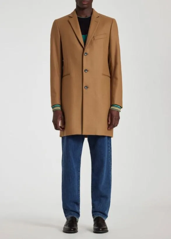 Paul Smith Coats and Jackets WoolCashmere Epsom Coat Camel 8211 Mens