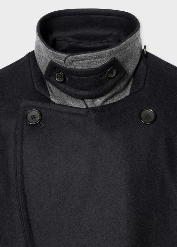Paul Smith Coats and Jackets WoolCashmere Pea Coat Dark Navy 8211 Mens