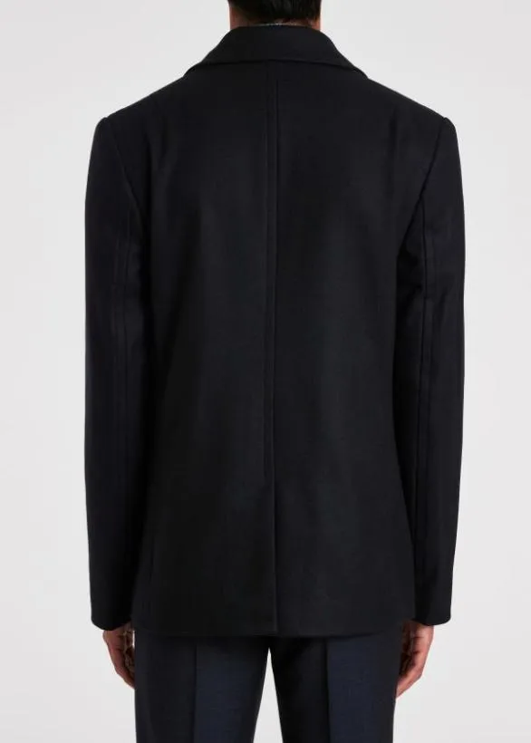Paul Smith Coats and Jackets WoolCashmere Pea Coat Dark Navy 8211 Mens