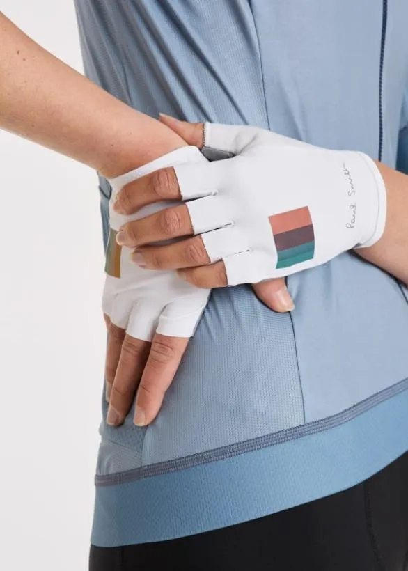 Paul Smith Cycling 039Artist Stripe039 Cycling Gloves White 8211 WomensMens
