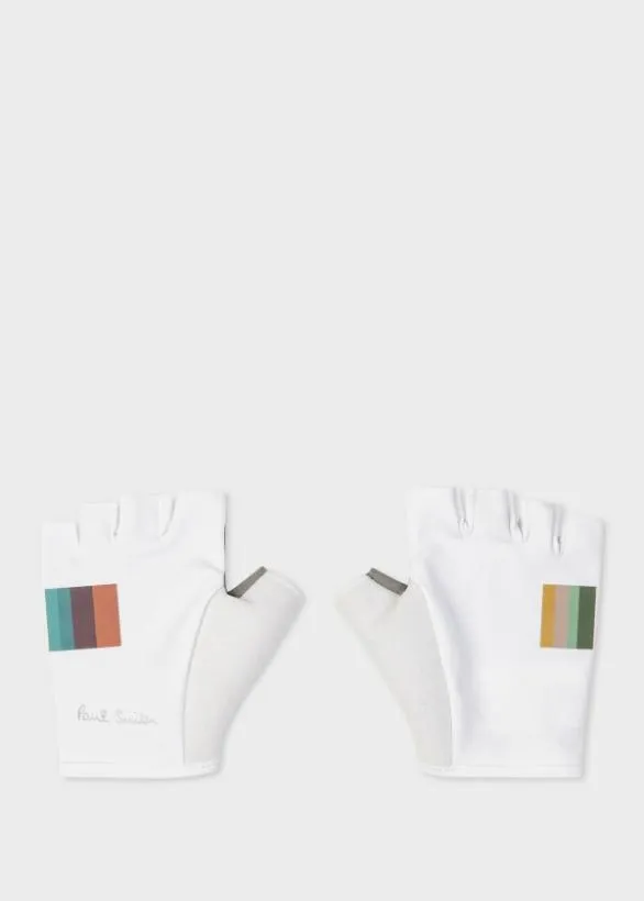 Paul Smith Cycling 039Artist Stripe039 Cycling Gloves White 8211 WomensMens