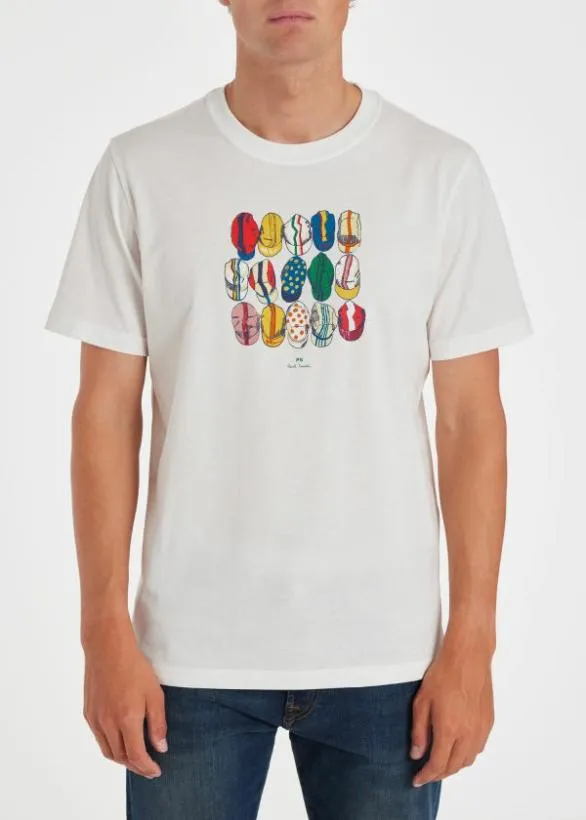 Paul Smith Cycling 039Cycling Caps039 TShirt White 8211 Mens