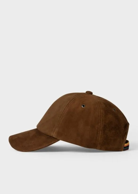 Paul Smith Hats and Gloves Suede Baseball Cap Brown 8211 Mens