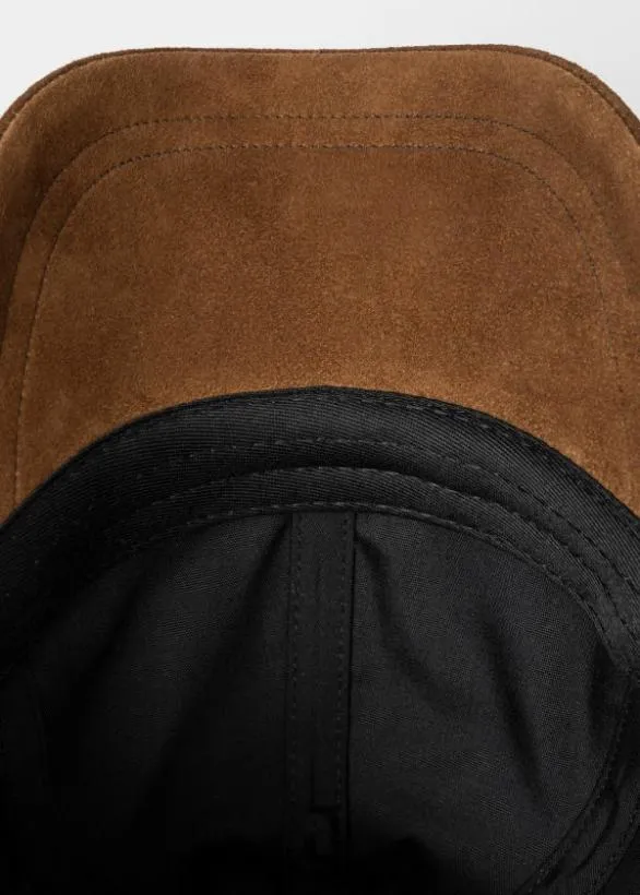 Paul Smith Hats and Gloves Suede Baseball Cap Brown 8211 Mens
