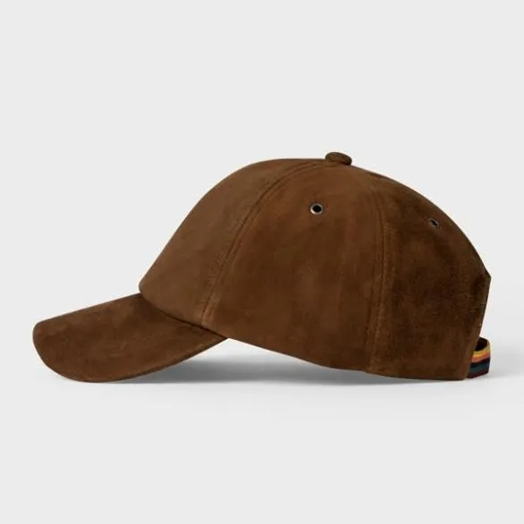 Paul Smith Hats and Gloves Suede Baseball Cap Brown 8211 Mens