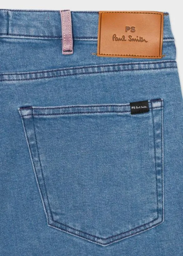 Paul Smith Jeans TaperedFit Light Wash Jeans With Contrast Detail Light Wash Denim 8211 Mens