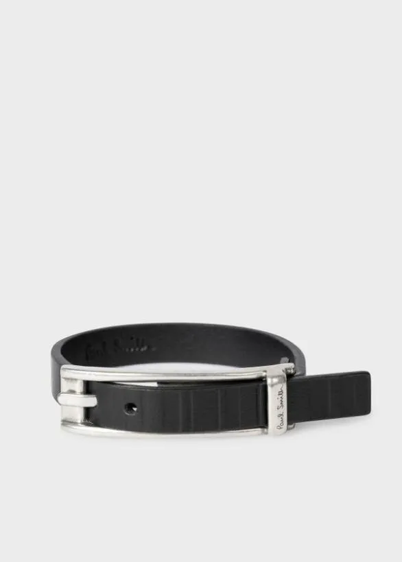 Paul Smith Jewellery and Keyrings Leather 039Shadow Stripe039 Bracelet Black 8211 Mens Paul Smith Jewellery and Keyrings Leather 039Shadow Stripe039 Bracelet Black 8211 Mens