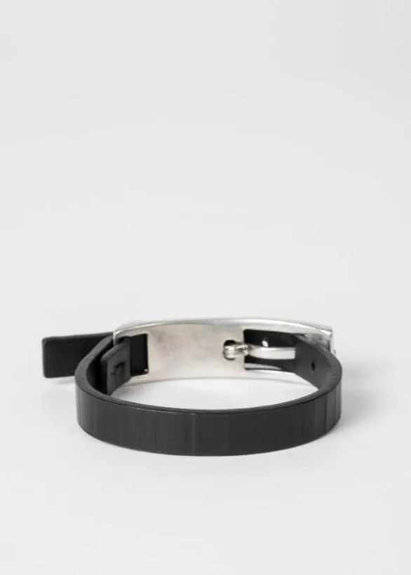 Paul Smith Jewellery and Keyrings Leather 039Shadow Stripe039 Bracelet Black 8211 Mens