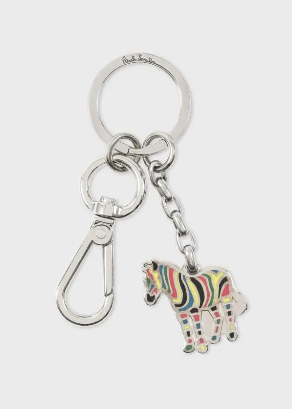 Paul Smith Jewellery and Keyrings MultiColored 039Zebra039 Keyring Silver 8211 Mens