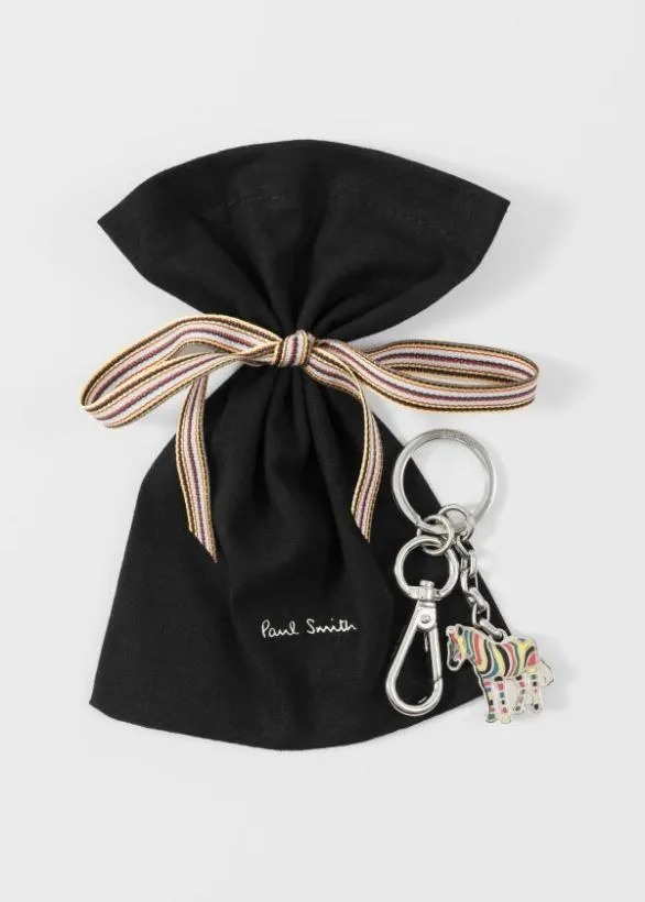 Paul Smith Jewellery and Keyrings MultiColored 039Zebra039 Keyring Silver 8211 Mens
