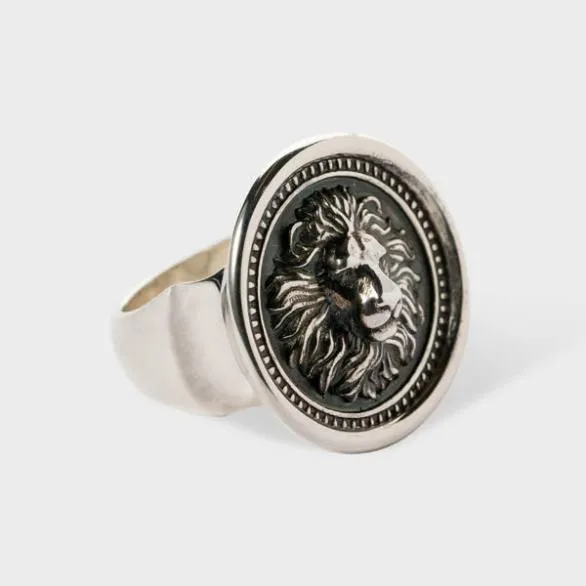 Paul Smith Jewellery and Keyrings Oxidised Silver 039Loewenkind039 Lion Ring Silver 8211 MensWomens