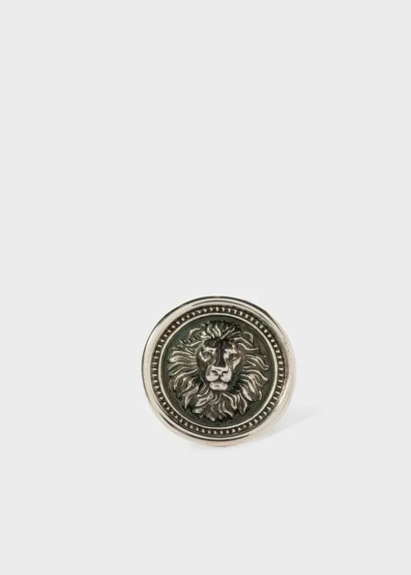 Paul Smith Jewellery and Keyrings Oxidised Silver 039Loewenkind039 Lion Ring Silver 8211 MensWomens