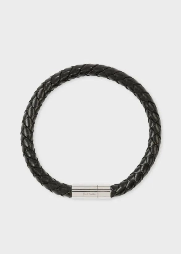 Paul Smith Jewellery and Keyrings Woven Leather Bracelet Black 8211 Mens