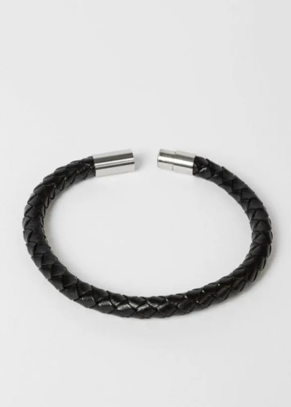 Paul Smith Jewellery and Keyrings Woven Leather Bracelet Black 8211 Mens