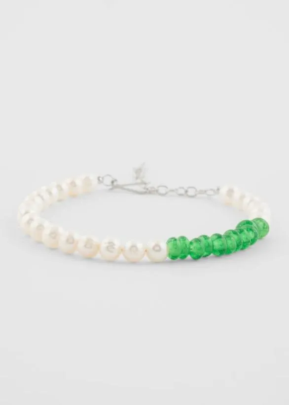 Paul Smith Jewellery Pearl and Glass Bead Bracelet By Completedworks White And Green 8211 Womens