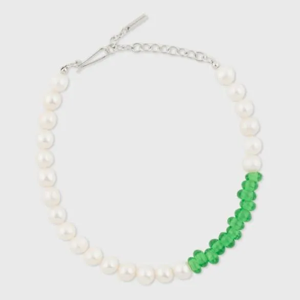 Paul Smith Jewellery Pearl and Glass Bead Bracelet By Completedworks White And Green 8211 Womens