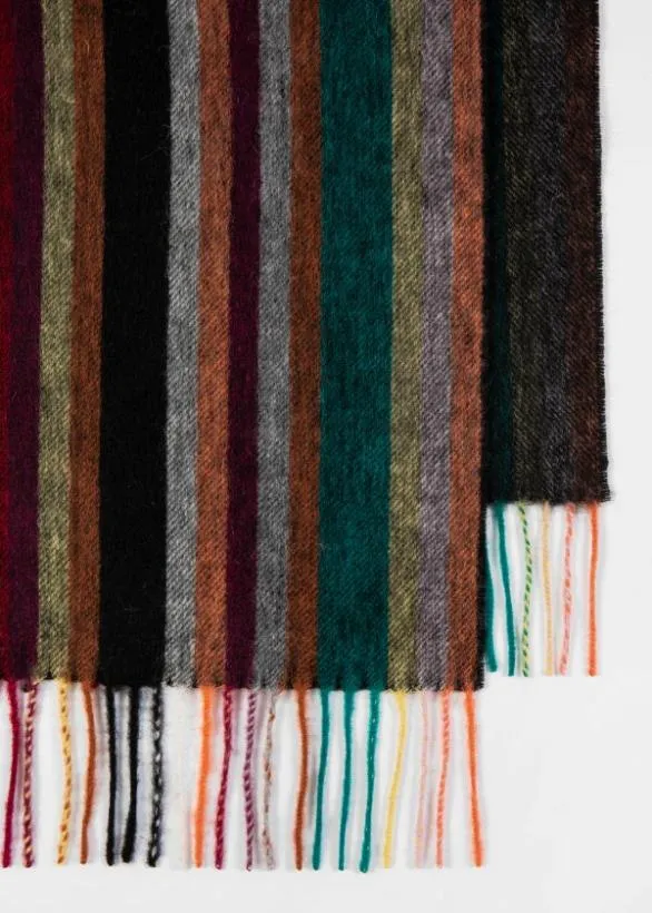 Paul Smith Monogrammed Gifts 039Signature Stripe039 CashmereBlend Scarf Multicolour 8211 Mens