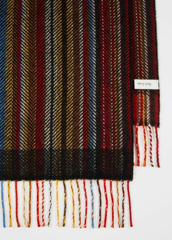 Paul Smith Monogrammed Gifts 039Signature Stripe039 Herringbone WoolCashmere Scarf Signature Stripe 8211 Mens
