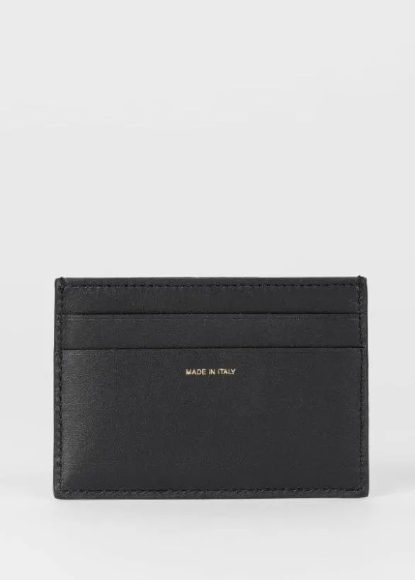 Paul Smith Monogrammed Gifts Panelled Leather Card Holder Black 8211 Mens