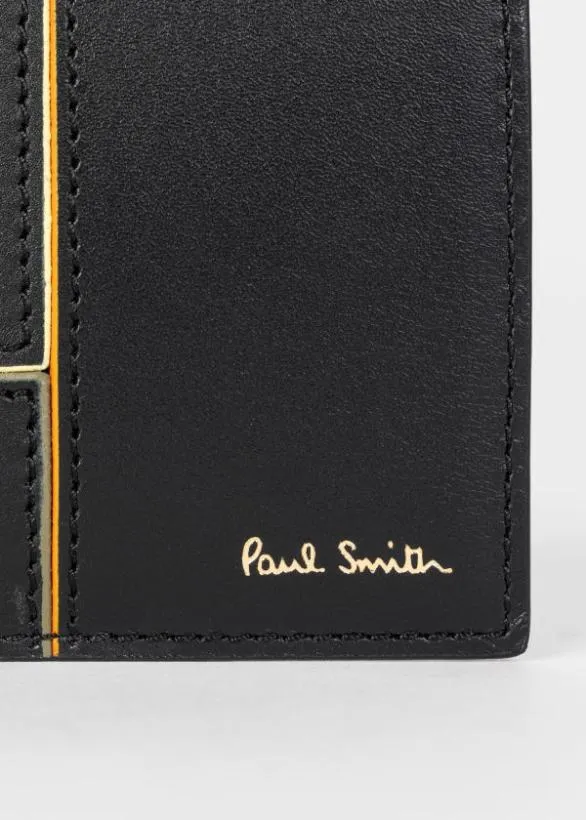 Paul Smith Monogrammed Gifts Panelled Leather Card Holder Black 8211 Mens