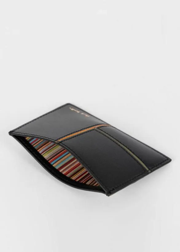 Paul Smith Monogrammed Gifts Panelled Leather Card Holder Black 8211 Mens