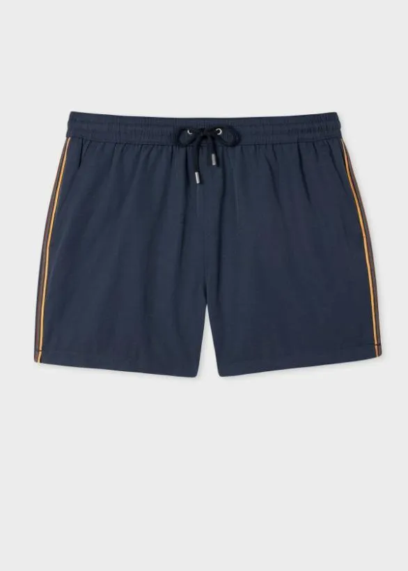 Paul Smith Monogrammed Gifts Swim Shorts With 039Artist Stripe039 Trim Navy 8211 Mens