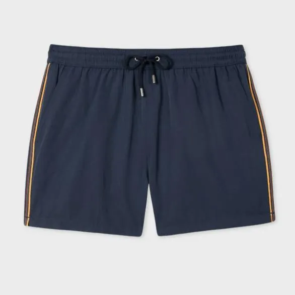 Paul Smith Monogrammed Gifts Swim Shorts With 039Artist Stripe039 Trim Navy 8211 Mens