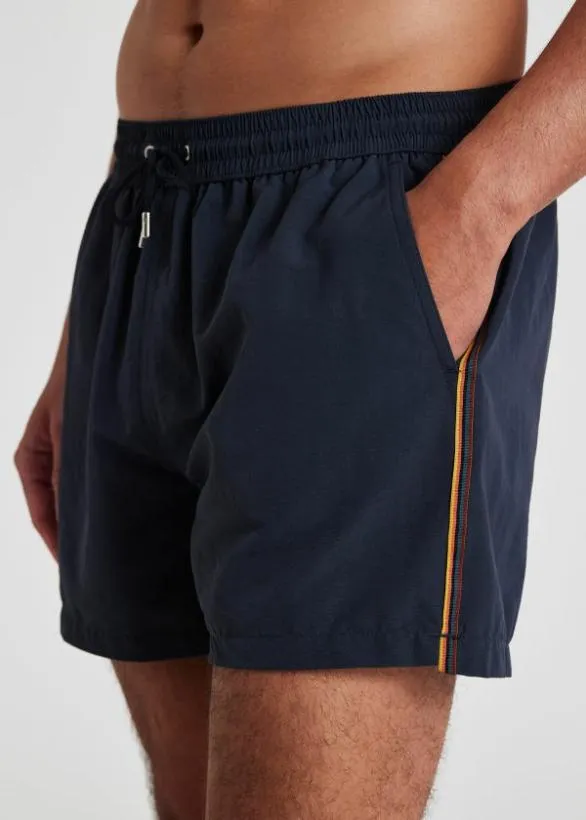 Paul Smith Monogrammed Gifts Swim Shorts With 039Artist Stripe039 Trim Navy 8211 Mens