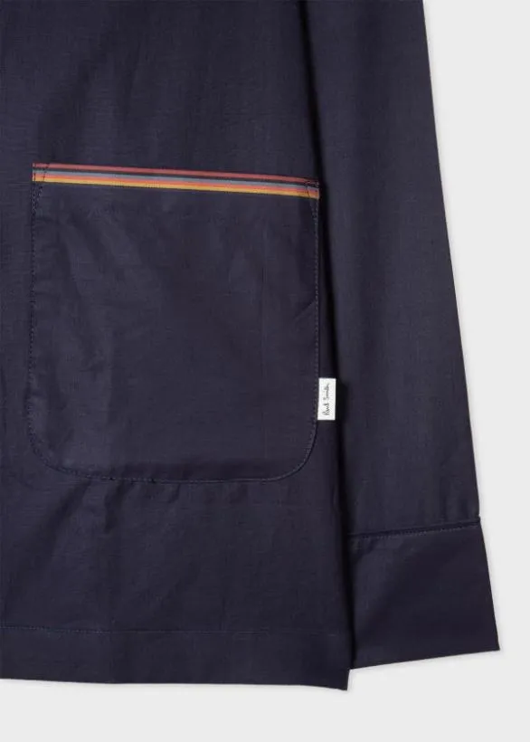Paul Smith Nightwear 039Artist Stripe039 Cotton Pyjamas Navy 8211 MensHome