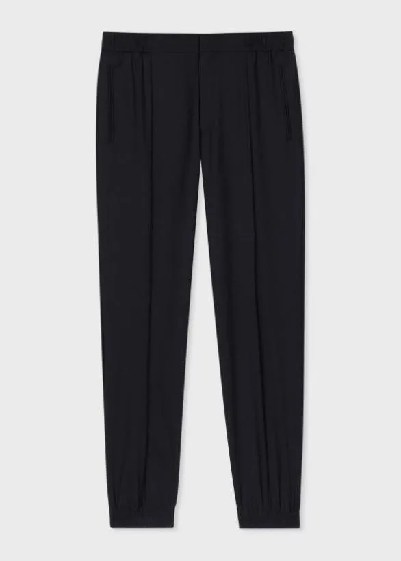 Paul Smith Pants BiStretch Wool Cuffed Trousers Dark Navy 8211 Mens