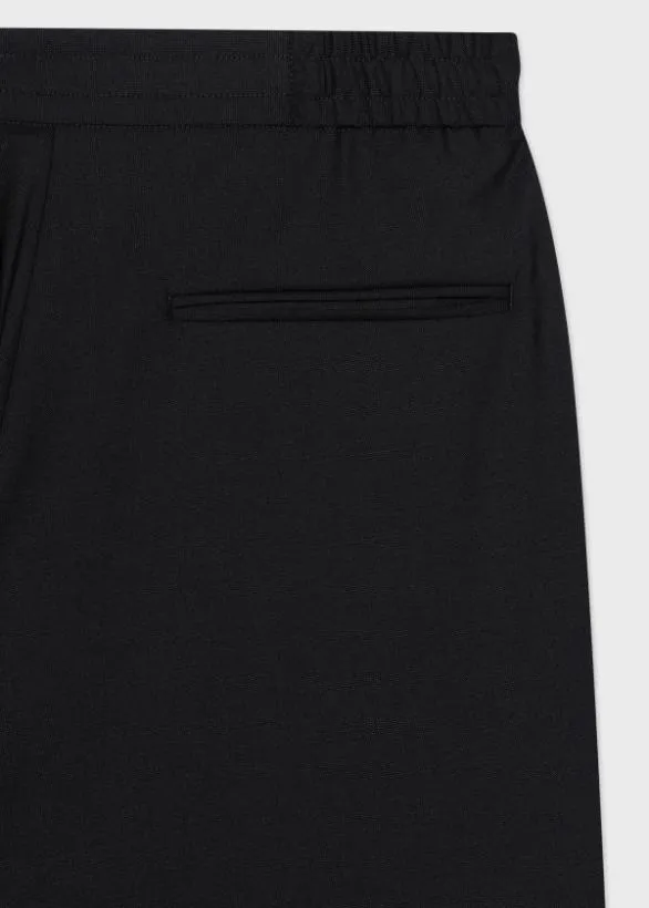 Paul Smith Pants BiStretch Wool Cuffed Trousers Dark Navy 8211 Mens
