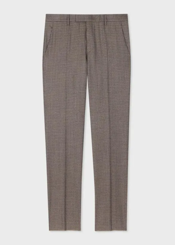 Paul Smith Pants Brown Multi Gingham WoolTwill Trousers Brown 8211 Mens