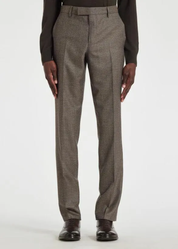 Paul Smith Pants Brown Multi Gingham WoolTwill Trousers Brown 8211 Mens